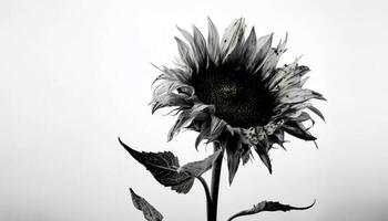 black and white sunflower photography wallpaper