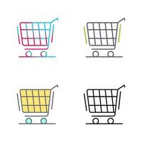 icono de vector de carrito de compras