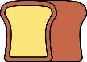 Brown And Yellow Illustration Of Sliced Bread Icon. vector