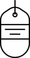 Black Outline Illustration Of Tag Icon. vector