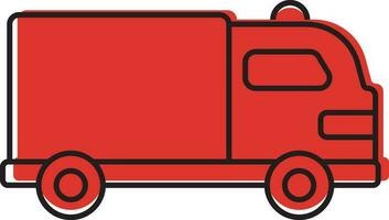 rojo ilustración de ambulancia camioneta icono. vector