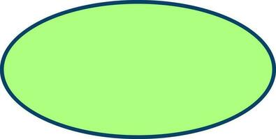 Flat Style Oval Icon In Green Color. vector