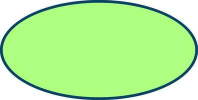 plano estilo oval icono en verde color. vector