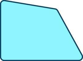 plano estilo trapecio icono en azul color. vector