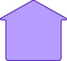 plano estilo hogar estructura Violeta icono. vector