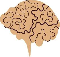 Brain icon of human body in isolated. vector
