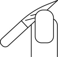 Nail Filing Icon In Black Line Art. vector