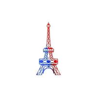 Shiny eiffel tower on white background. vector