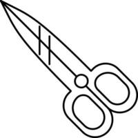 Scissor Icon In Thin Line Art. vector