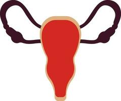 Illustration of uterus icon in part of body. vector