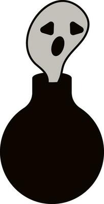Vector Illustration of Ghost in Bottle.