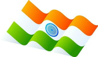 Glossy waving flag of india. vector