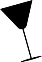 Black cocktail glass. Glyph icon or symbol. vector