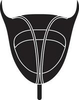 Illustration of human bladder icon in glyph style. vector