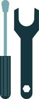 Wrench and screwdriver icon. vector