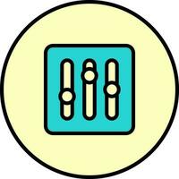 Yellow And Teal Illustration Of Sound Mixer Icon. vector