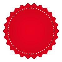 Red Empty Circle Label Or Tag On White Background. vector