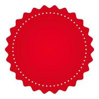 Red Empty Circle Label Or Tag On White Background. vector