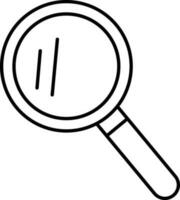 Black Outline Illustration Of Magnifying Glass Icon. vector