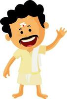 Illustration of happy South Indian man. vector