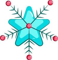 Isolated Blue And Red Color Snowflake Icon. vector