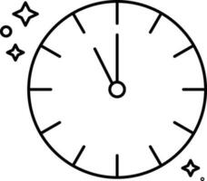 Clock With Stars Icon In Linear Style. vector