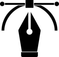 Black and White style of fountain pen icon in illustration. vector