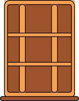 ventana icono hecho con madera para mueble concepto. vector