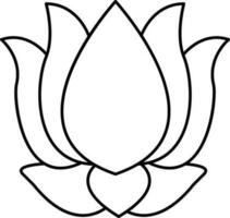 Illustration Of Lotus Flower Icon In Thin Line Art. vector