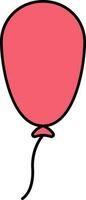 Red Balloon Icon In Flat Style. vector