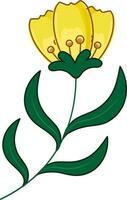amarillo tulipán flor vástago icono en plano estilo. vector