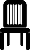 Glyph style of chair icon for sitting in isolated. vector