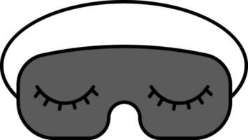 Sleeping Eye Mask Flat Icon In Grey Color. vector