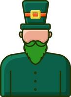 Cartoon Leprechaun Man Character Icon In Flat Style. vector