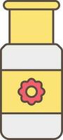 Attar Bottle Icon In Yellow And Red Color. vector