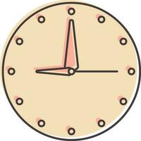 Flat Style Clock Icon In Pink Color. vector