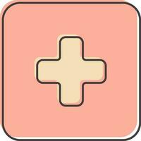 Medical Button Icon In Pink Color. vector