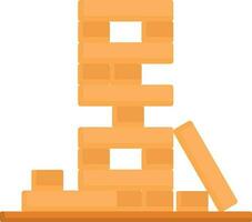 Building Block Icon In Orange Color. vector