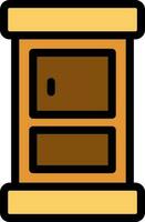 Flat Style Drawer Icon in Yellow and Brown Color. vector