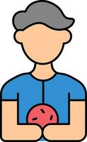 Abdominal Pain to Young Man Colorful Icon. vector