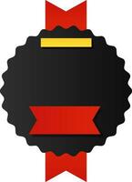 Blank Red Strap With Black Wavy Circle In Paper Style. vector