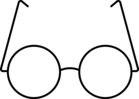 Isolated Eyeglasses Icon In Black Thin Line Art. vector