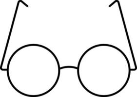 Isolated Eyeglasses Icon In Black Thin Line Art. vector