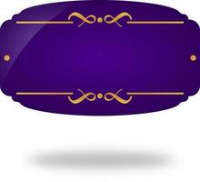 Blank Vintage Frame Element In Purple Color. vector