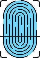 Scan Fingerprint Blue Icon Or Symbol. vector