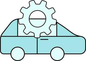 Auto or Car Service Icon in Turquoise Color. vector