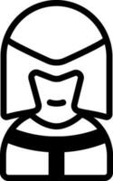 Knight Helmet Icon In Black And White Color. vector