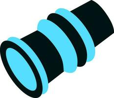 Digital photo camera in black and blue color. vector
