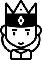 Queen Icon In Black And White Color. vector