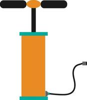 Orange and black air pump. vector